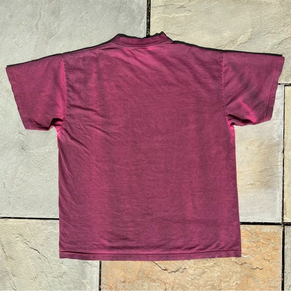 SOLD - Overdyed Y2K Mock Neck Dirty Pink T-Shirt Upcycled - Picture 2 of 5